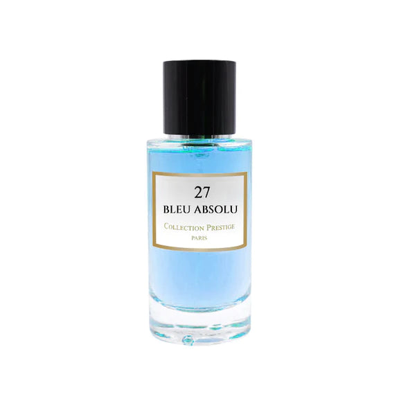 N°27 Bleu Absolu – parfumflacon op witte achtergrond