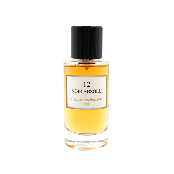 N°12 Noir Absolu – parfumflacon op witte achtergrond