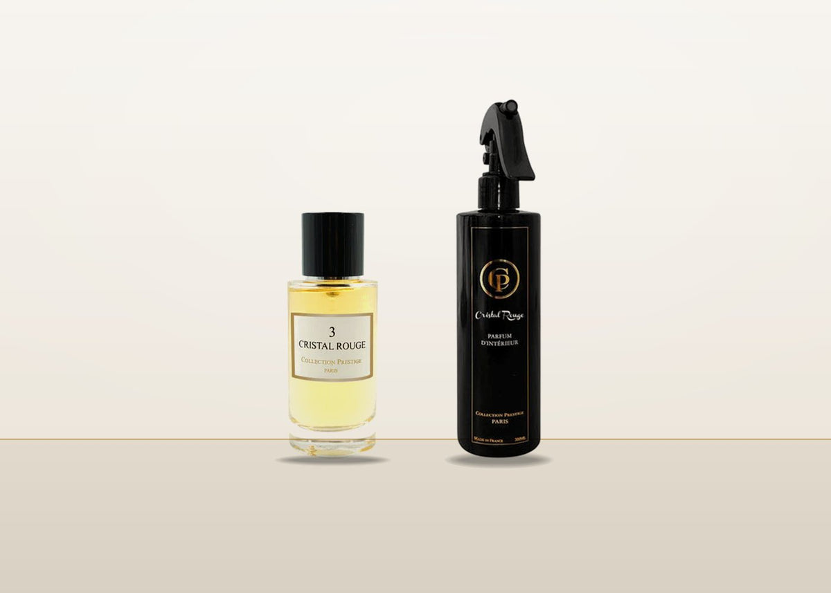 Parfum N°3 Cristal Rouge naast de roomspray N°3 Cristal Rouge